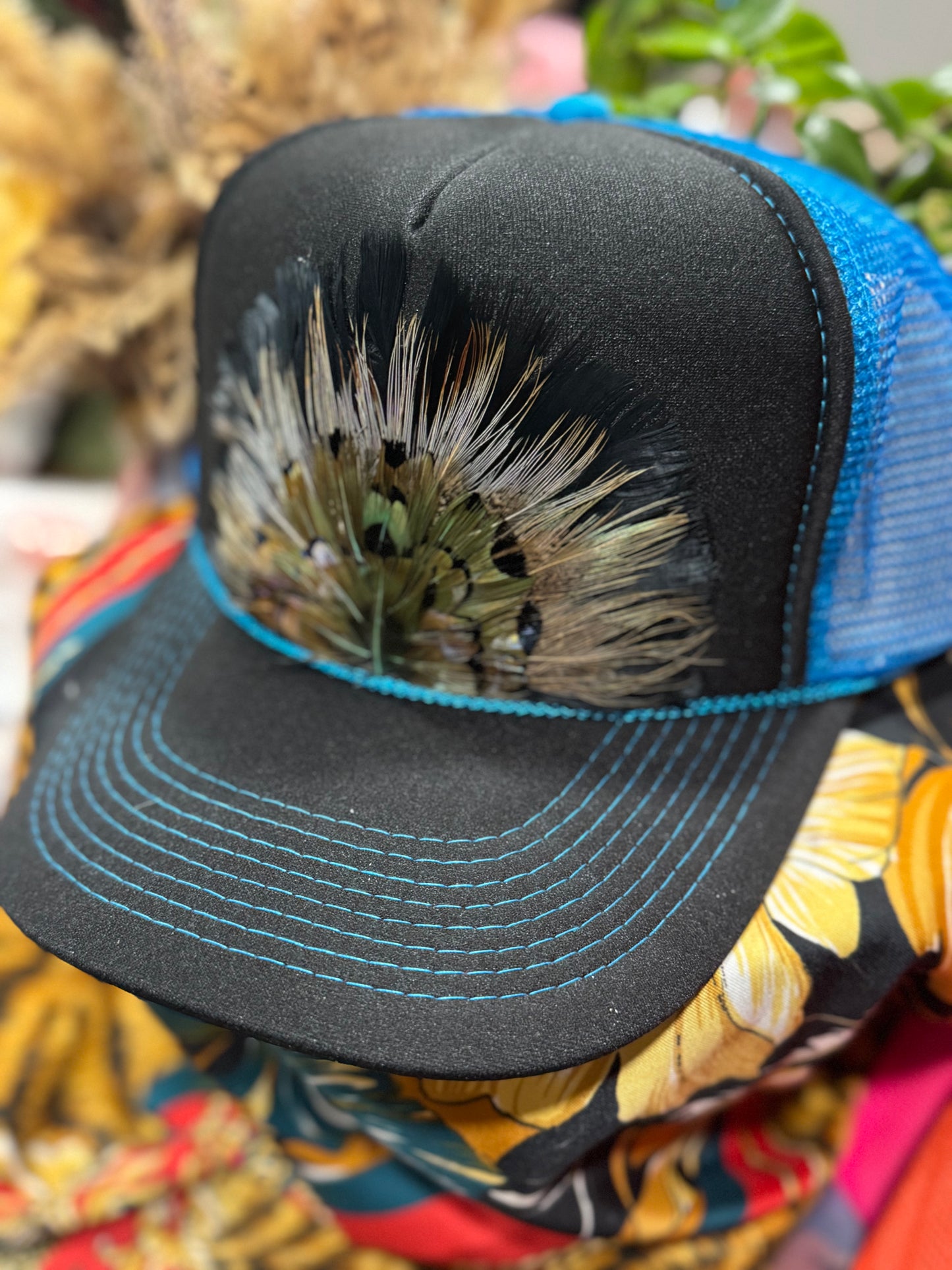 80s Blue Feather Trucker