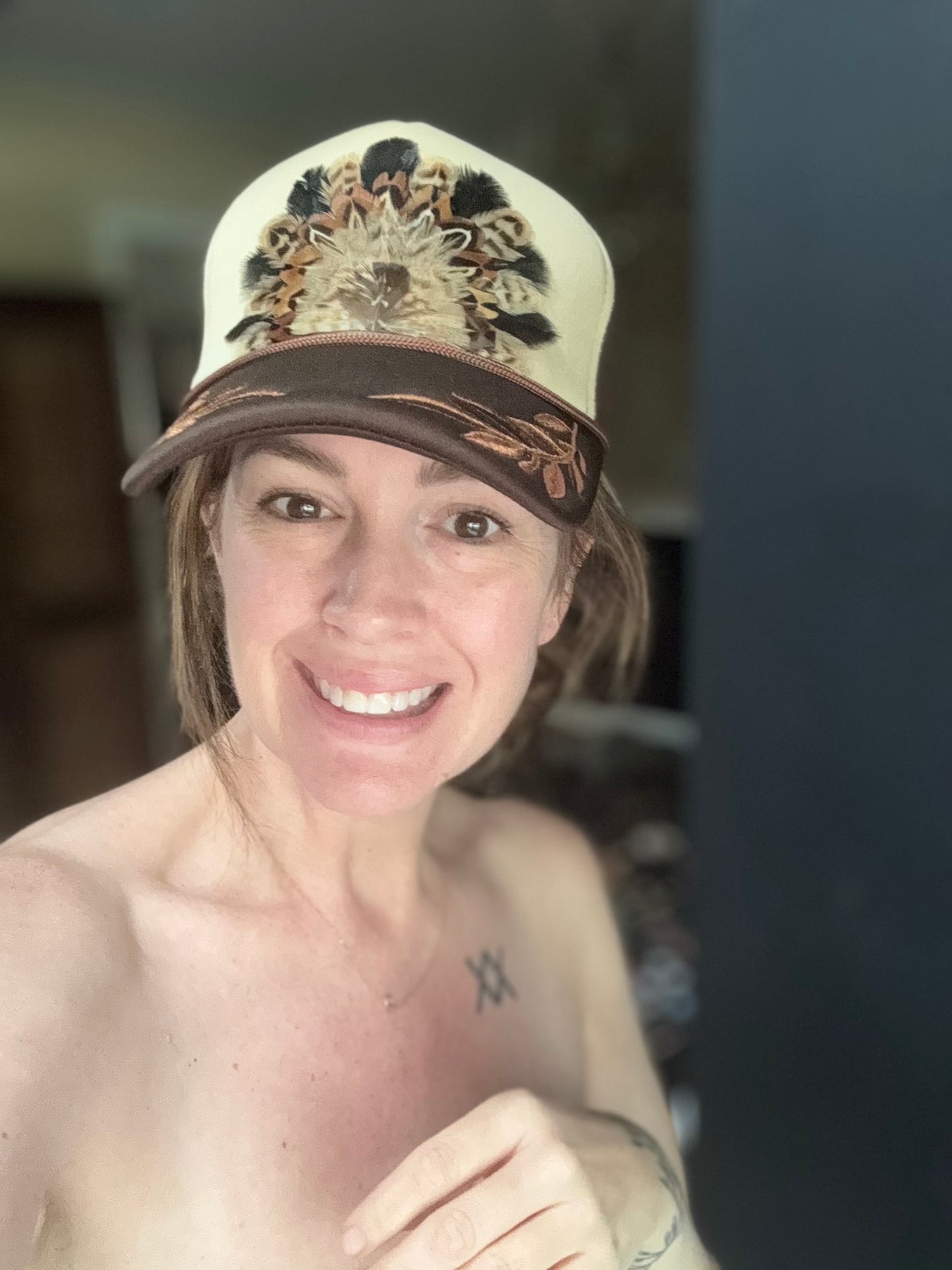 Laurel 1 Feather Trucker (Glue booboo)