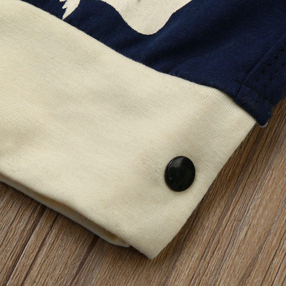 New Baby deer print long-sleeved Onsie