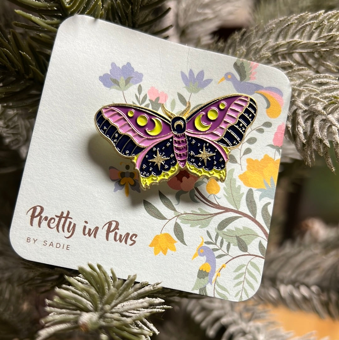 Purple lime boho moth