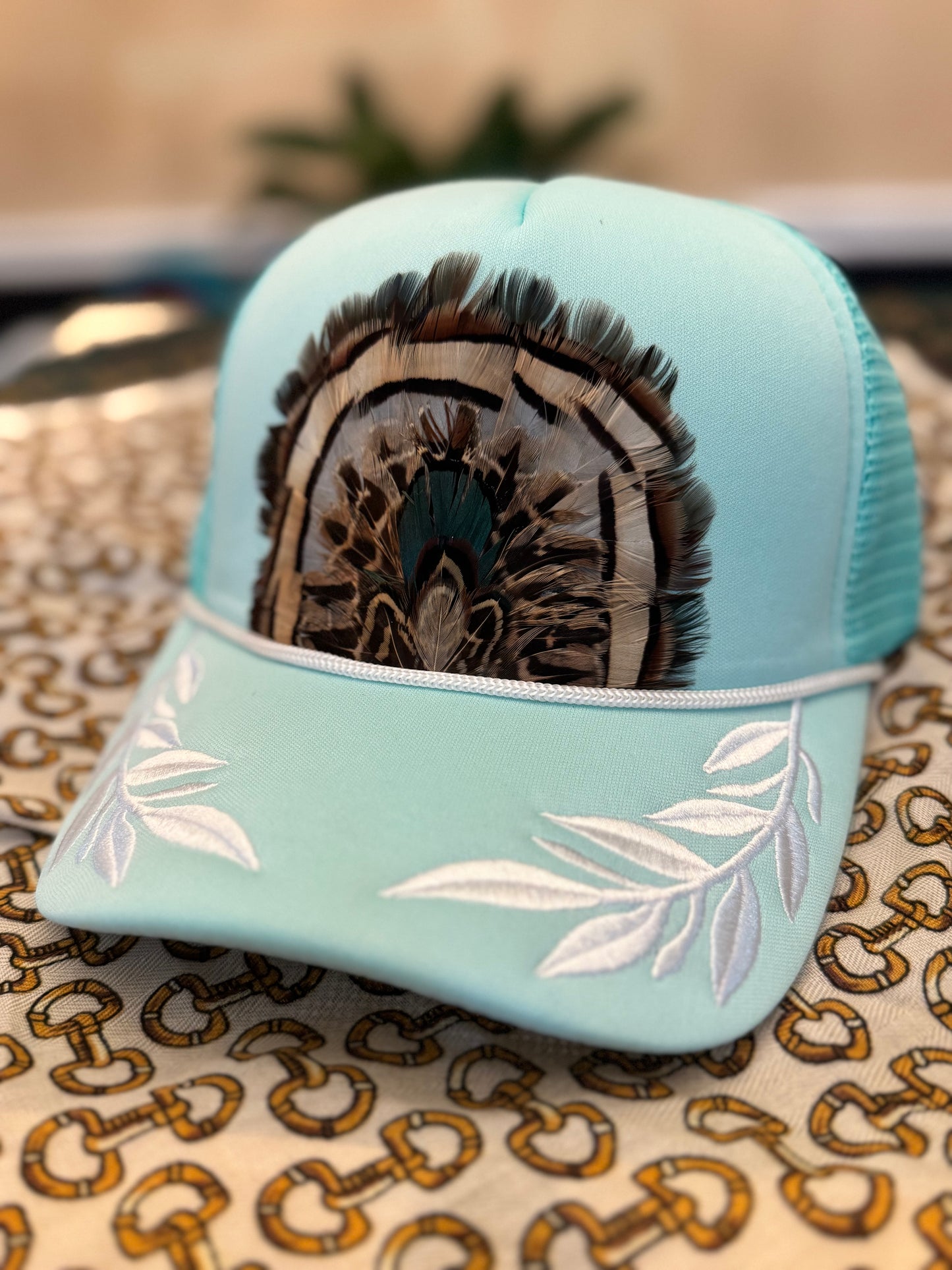 Bess Laurel Feather Trucker