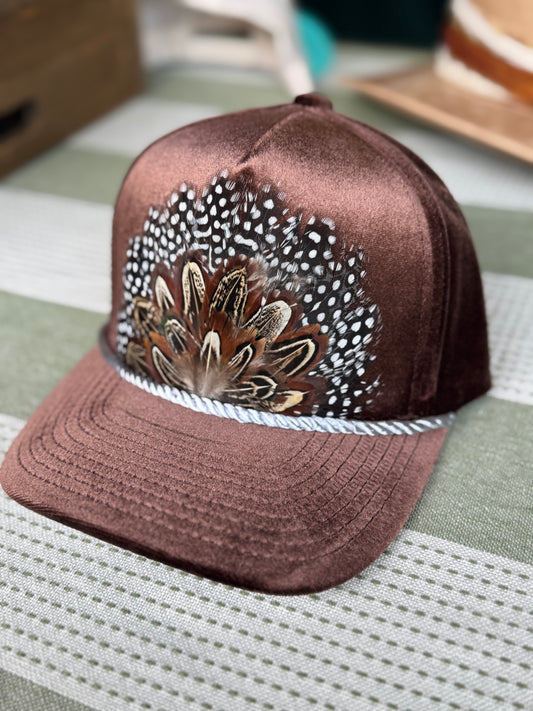 Rodger That “Velvet” Feather Trucker