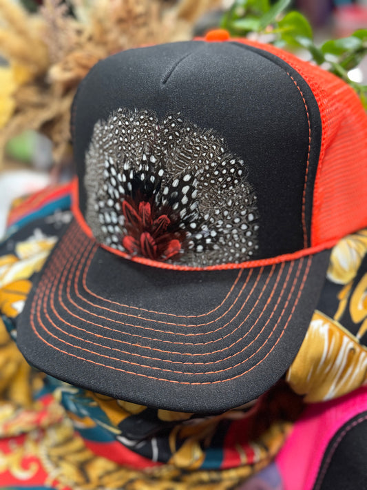 80s Orange Feather Trucker