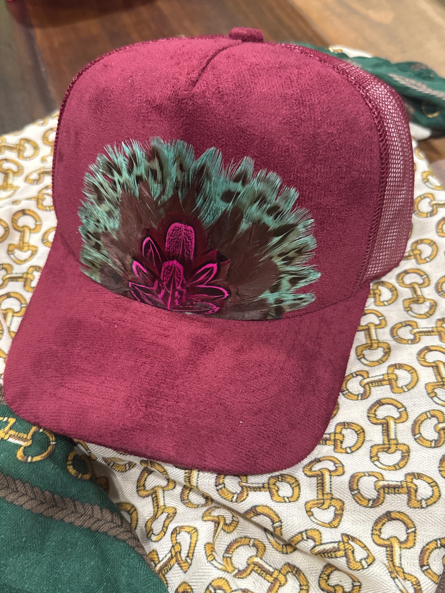 Maroon Fiber Feather Trucker