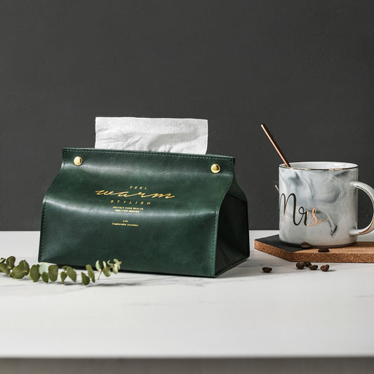 Leather Tissue Box Case