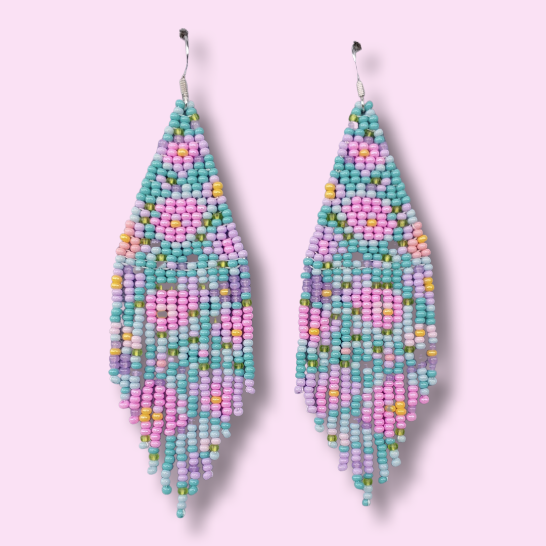 Secret Garden Pastel Seed Bead Earrings