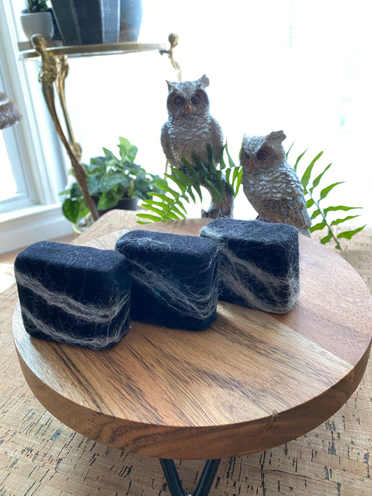 Bamboo Charcoal Felted Soap with Lavender and Rosemary