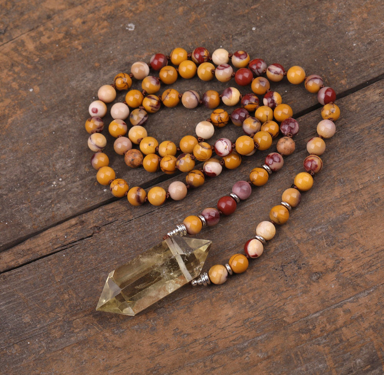 Citrine & Rust Agate Necklace