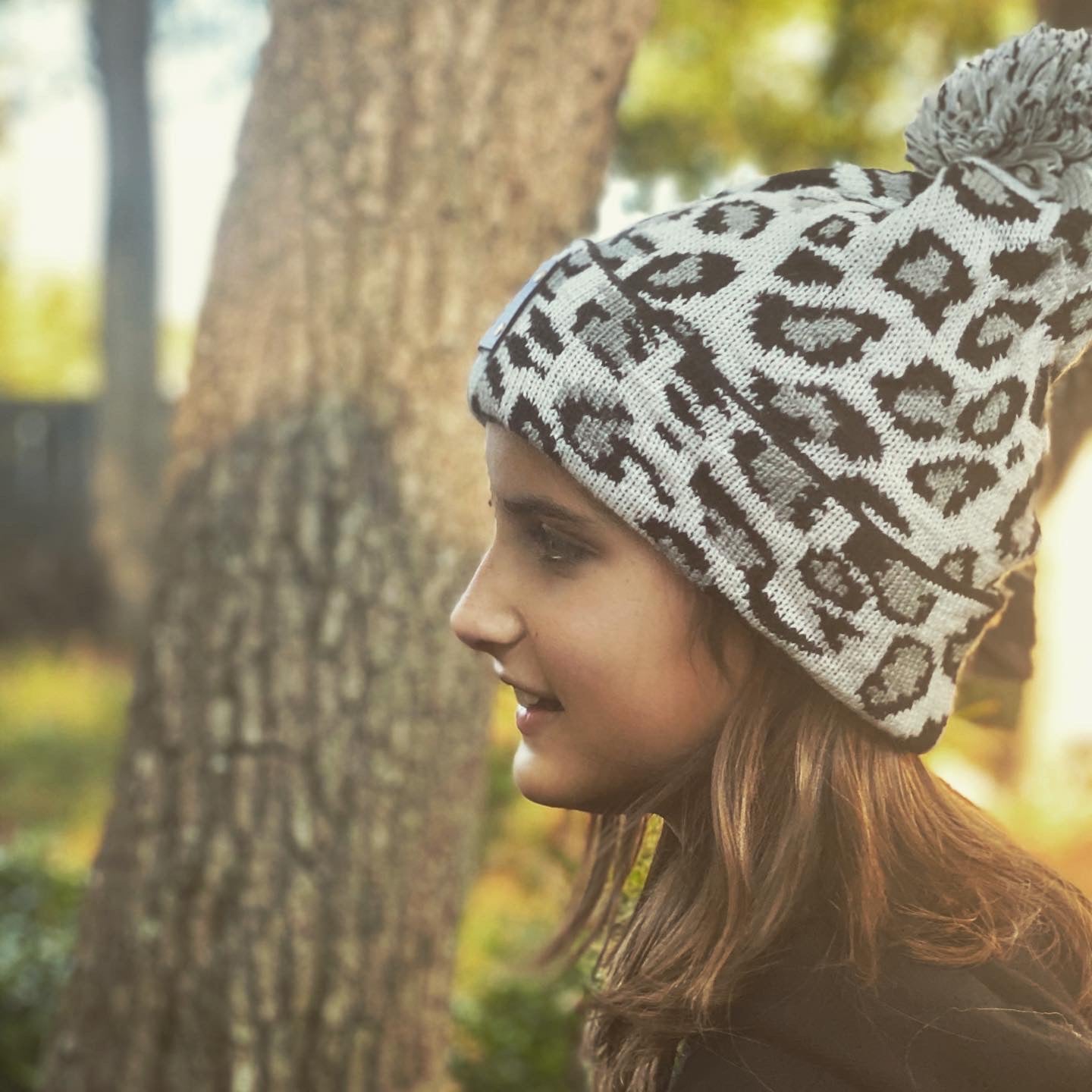 Up-Cycled Leopard Beanie with Authentic Louis Vuitton Patch