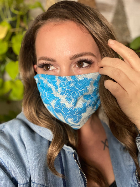 Pellicano Baby Yuko Ocean Blue Woven Face Mask S/M