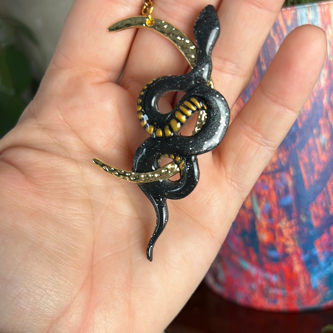 Golden Hour Clay Snake Earrings