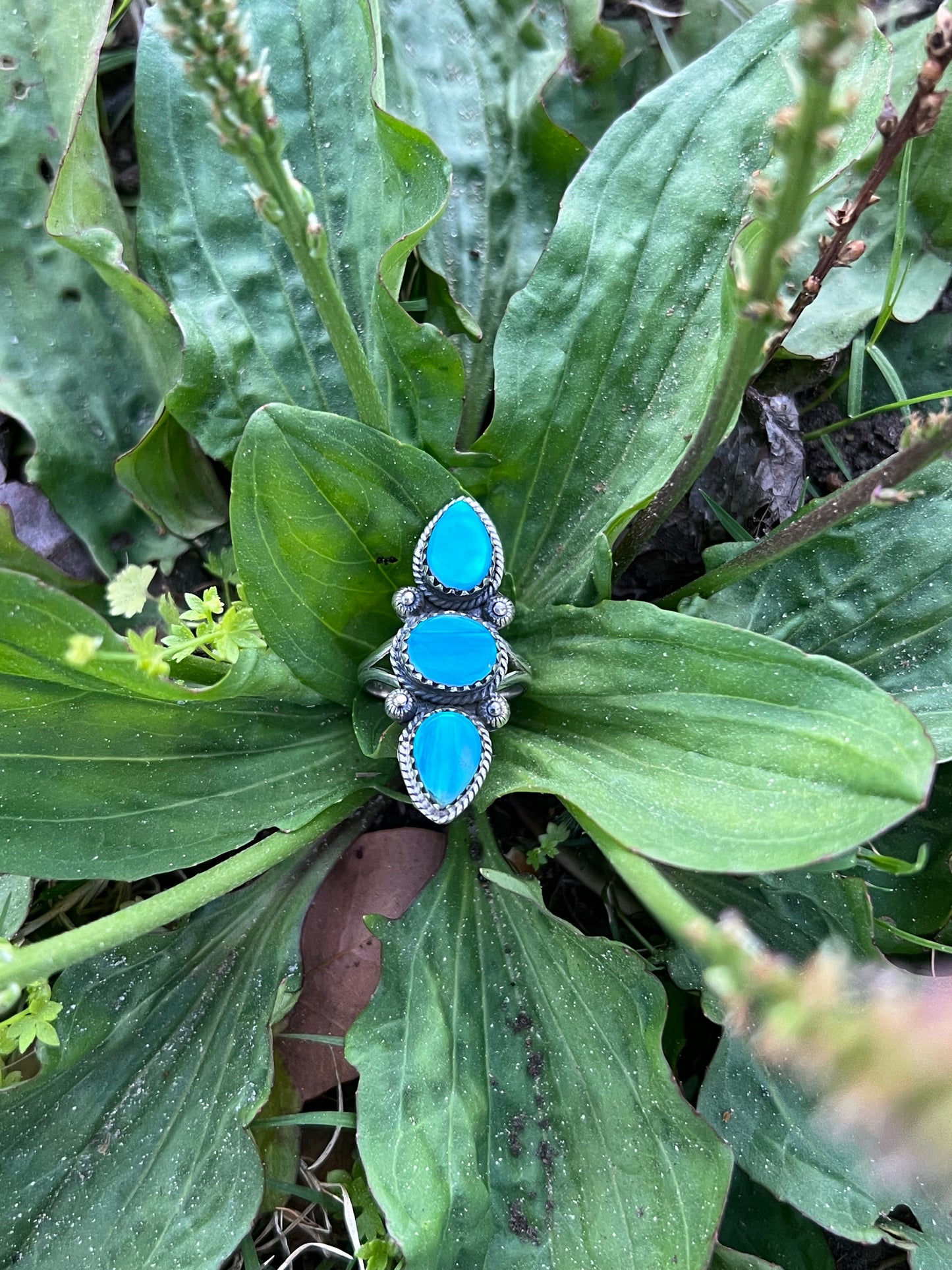 Sterling Opal Ocean Ring