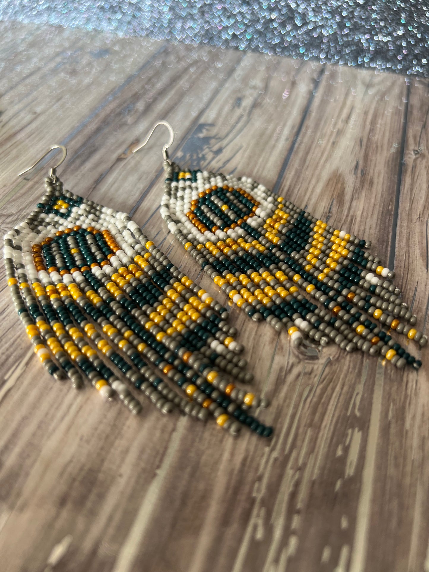 Folk Flower Seed Bead Earrings