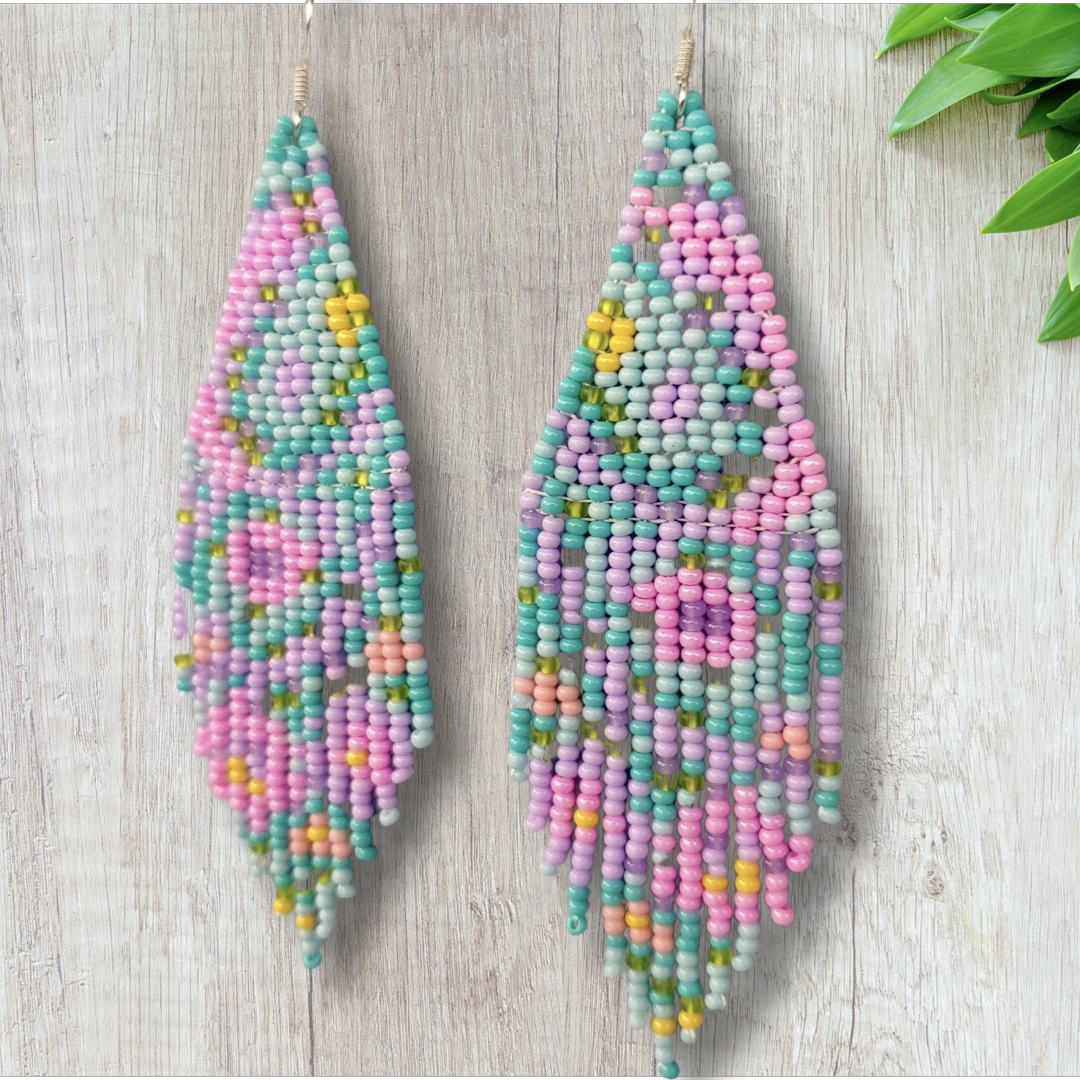 Pastel Movement Seed Bead Earrings
